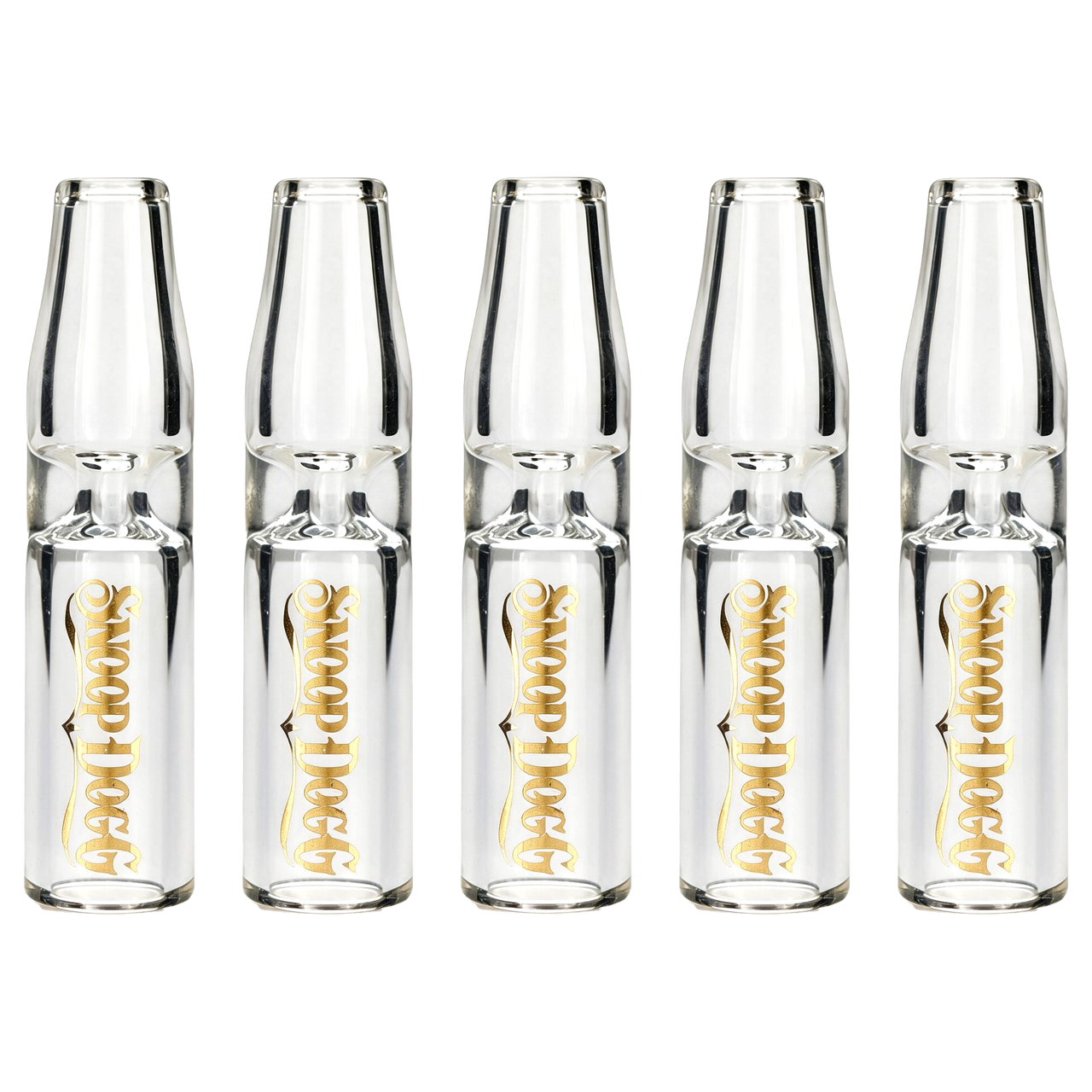Snoop Dogg - Glass Tips - 5pk Pouch - Crystal Clear Taped Tip (MSRP $5.00ea)