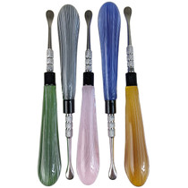 5.3" Busy Line Glass Handle Stainless Steel Dabber (MSRP $6.00)