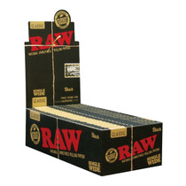 RAW® - Black Classic Rolling Papers Single Wide (Double Feed) 100ct - Display of 25 (MSRP $2.00ea)