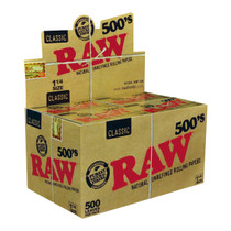 RAW® - Classic Rolling Papers 1¼ 500's (500ct) - Display of 20 (MSRP $6.00ea)
