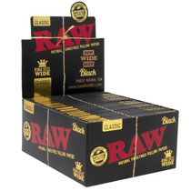 RAW® - Black King Size Rolling Papers (33ct) - Display of 50 (MSRP $3.00ea)