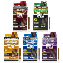 Hemper - Hemp Mini Rolls with Glass Tips (4pk) - Display of 12 (MSRP $3.99ea)