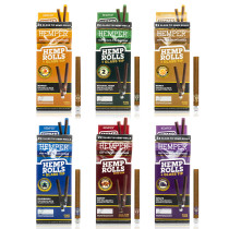 Hemper - Hemp King Size Rolls with Glass Tips (2pk) - Display of 12 (MSRP $2.99ea)