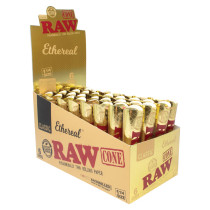 RAW® - Pre-Rolled Ethereal 1 1/4 Cones (6pk) - Display of 32 (MSRP $4.00ea)
