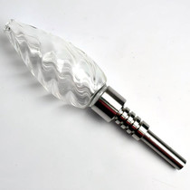 3.3" Clear Swirl Nectar Pipe with Screw Tip (MSRP $20.00)