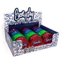 Everyday - Acrylic 3-Part Grinder - Display of 12 (MSRP $5.00ea)