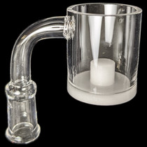 30mm Dia. Flat Top White Bottom Core Reactor Quartz Banger - 90  Deg (MSRP $40.00)