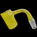 High Grade 25mm Etched Lemon Drop Quartz Banger - Squares - 14M 90 Degree (MSRP $40.00)