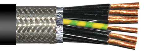 GAALFLEX TRAY CABLE 1002 CY LEAN TC-600V AWM-1000V BLACK RAL9005/BK NMBRD w/o Y/G 2xAWG18 (2x1 SQMM)