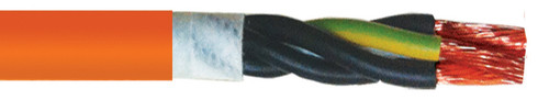 GAALFLEX SERVO CABLE T 830 1000 V ORANGE RAL 2003 / BK NMBRD + Y/G 4gAWG10 (4g6 SQMM)