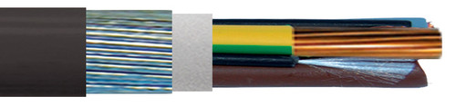 INDUSTRIAL LV CABLE RE4(O)FR 0.6/1 KV BLACK RAL 9005 / HD 308S2 + Y/G 3g6.00 SQMM
