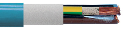 INDUSTRIAL SECURITY CABLE FTG18OM16 0.6/1 KV BLUE RAL 5015/ HD308S2+Y/G 5g4 SQMM