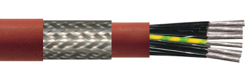 CABLE GAALTHERM SiHF/Cu/Si-O 450/750 V BLACK RAL 9005 / RED+RED+WHITE 3x1.50 MM2