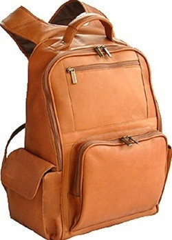 large leather laptop backpack
