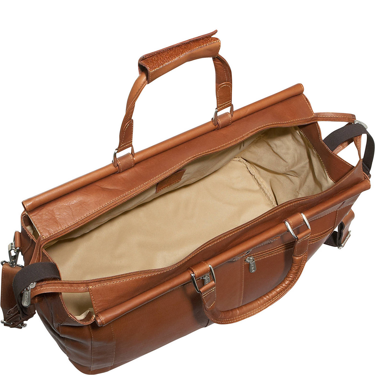 Piel Leather Carpet Bag with Pockets 9506
