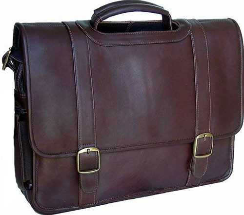 computer briefcase leather