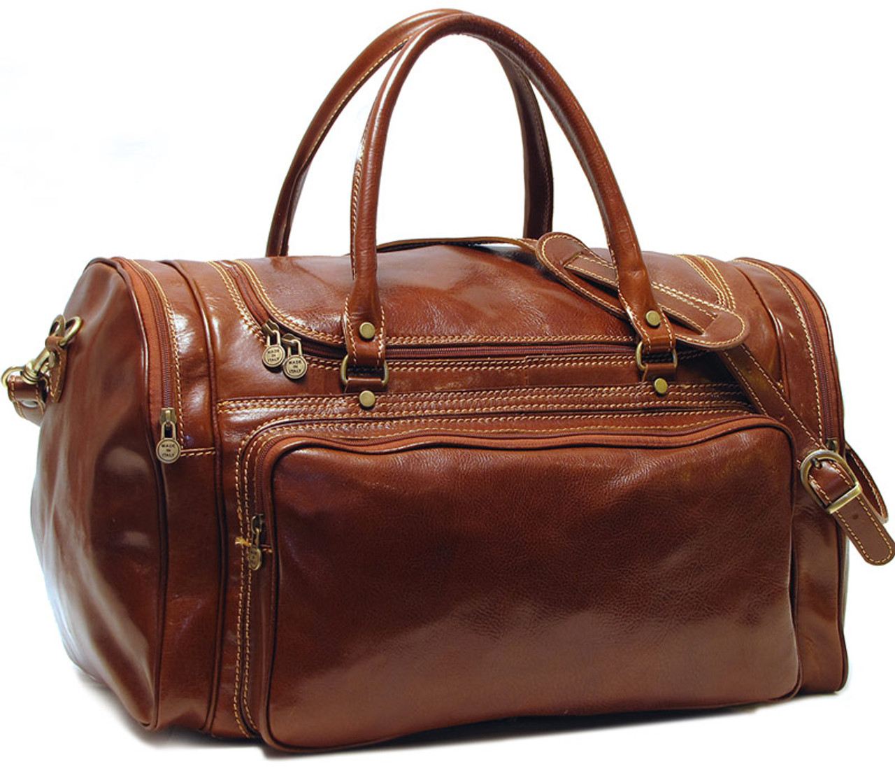 italian leather duffle bags