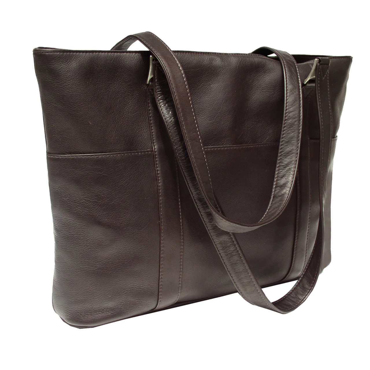 ★NlCK&NlCOLE★ LEATHER WRINKLE TOTE BAG_BROWN Piel Leather 2470 Computer Tote Bag