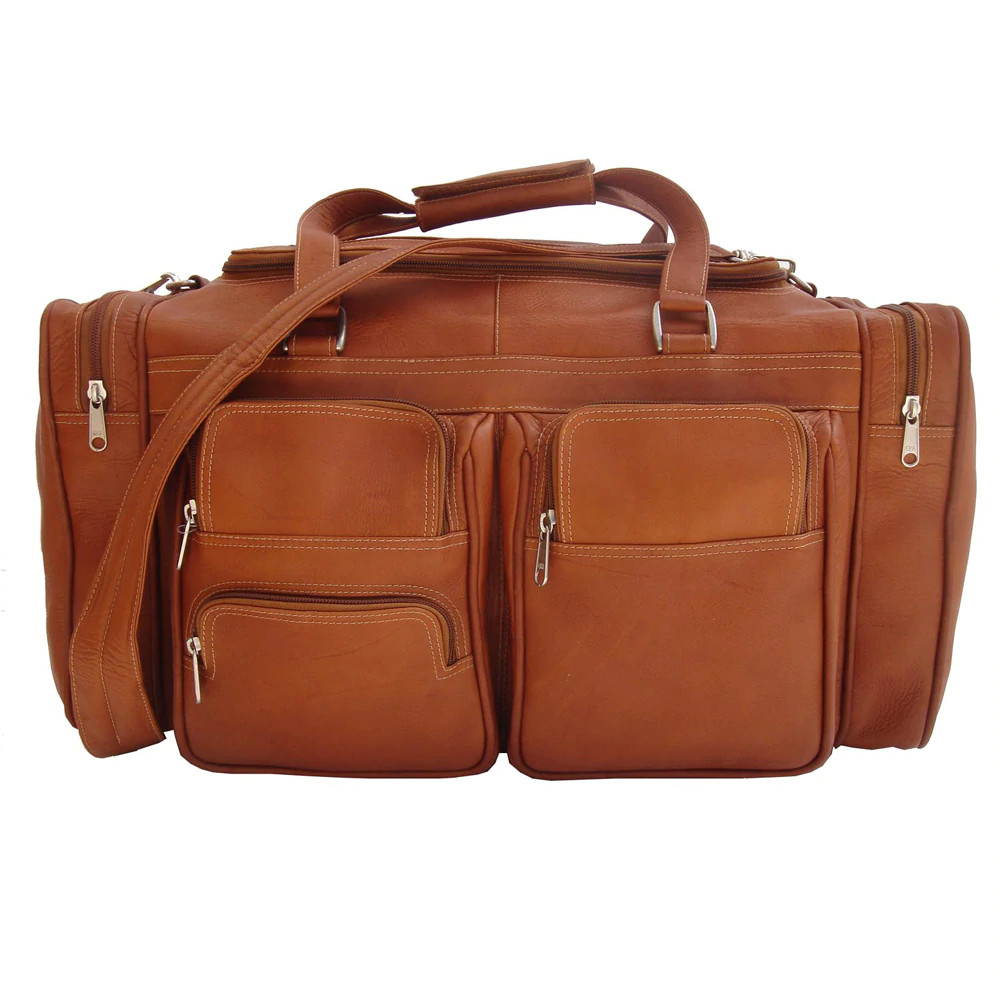 Piel Leather 7720 20 Inch Duffel Bag With Pockets