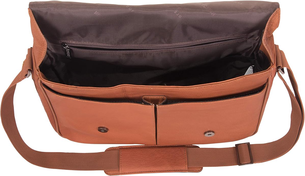 Kenneth Cole Reaction Risky Business Leather Messenger Bag - Thumbnail 3