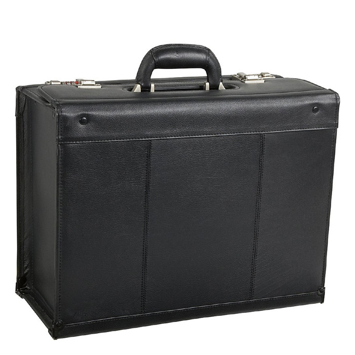 Amerileather Black Leather Pilot Case