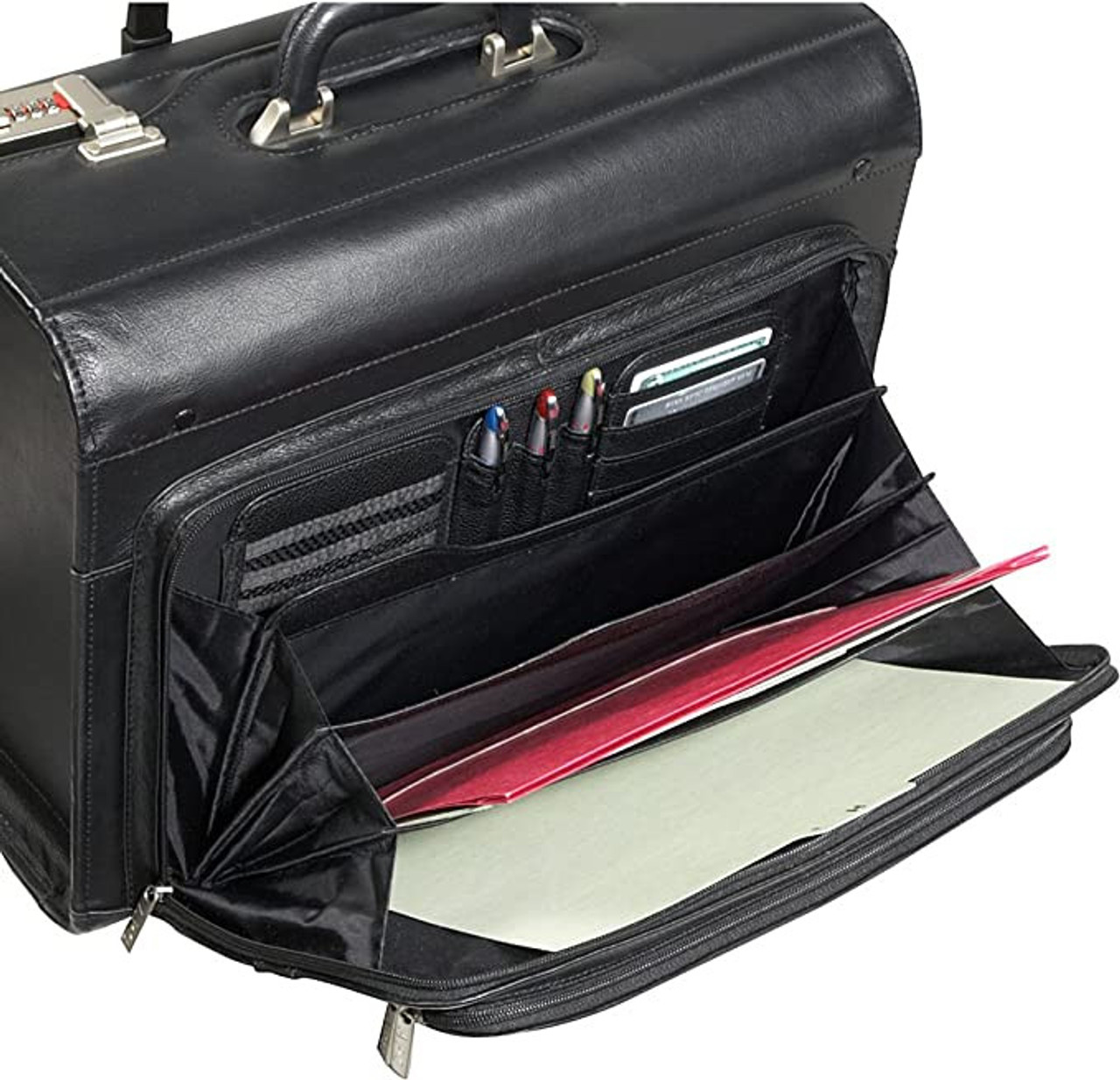 Edmond Leather Wheeled Leather Catalog Case