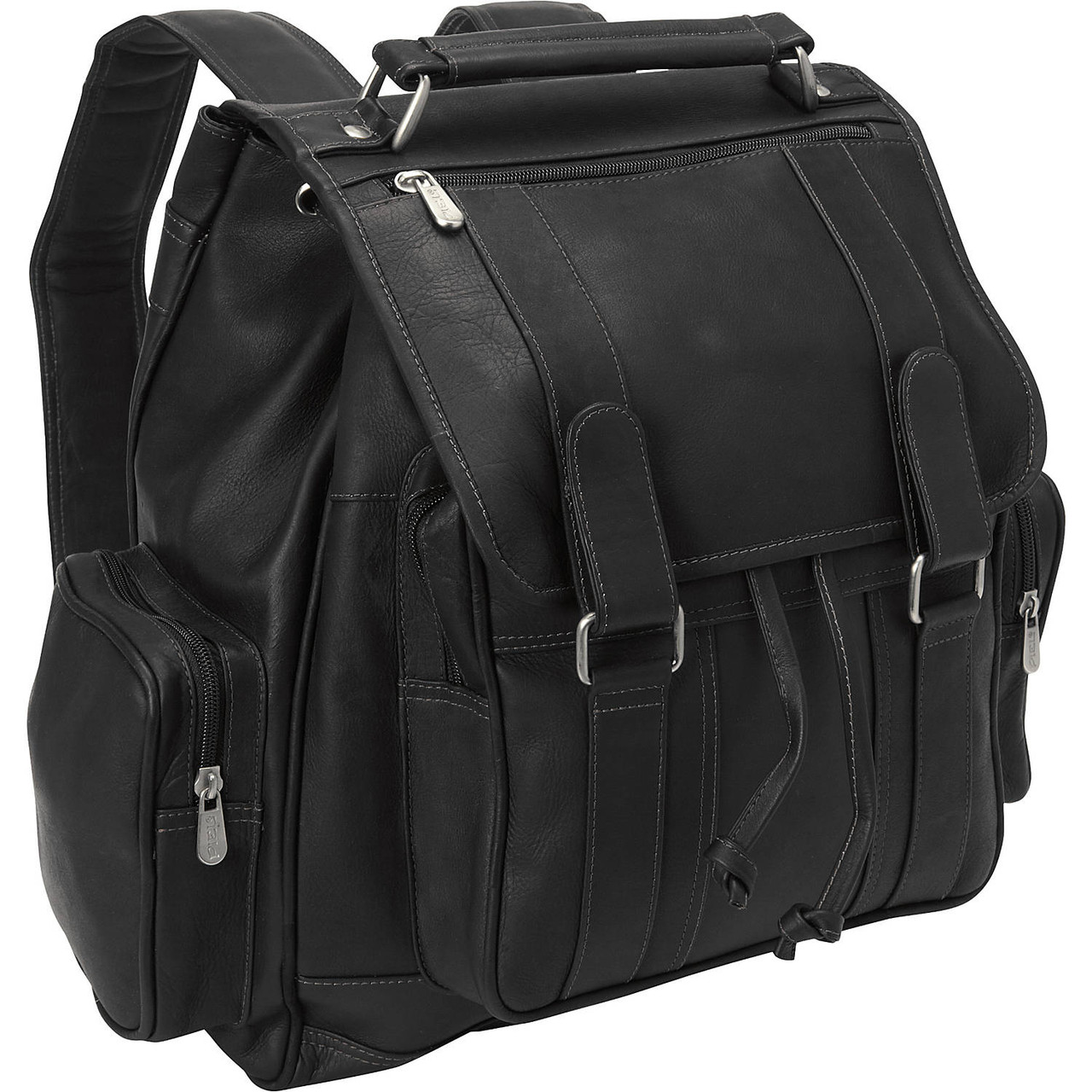 Piel Leather Double Loop Flap-Over Laptop Backpack 3000 Piel Leather Double Loop Flap-Over Laptop Backpack 3000