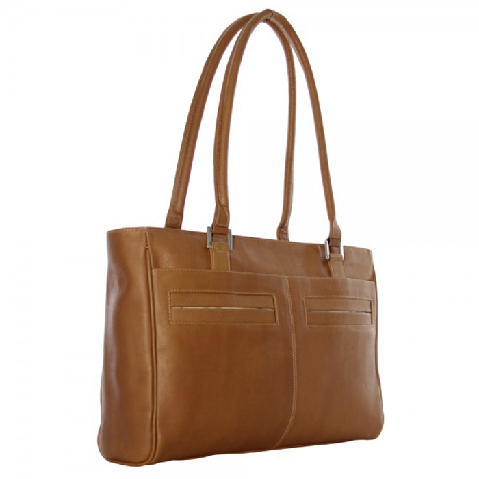 Piel Leather Ladies Laptop Tote With Pockets 3001