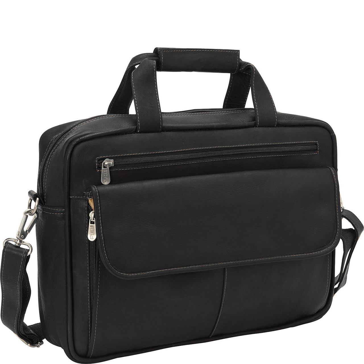 Piel Leather Slim Top-Zip Laptop Briefcase 3002