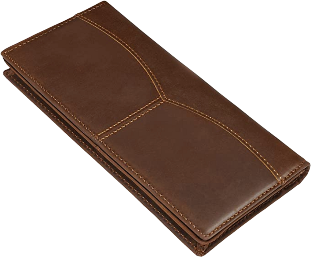 Vintage Fossil Men's Tri Fold Dark Brown Leather Wallet 