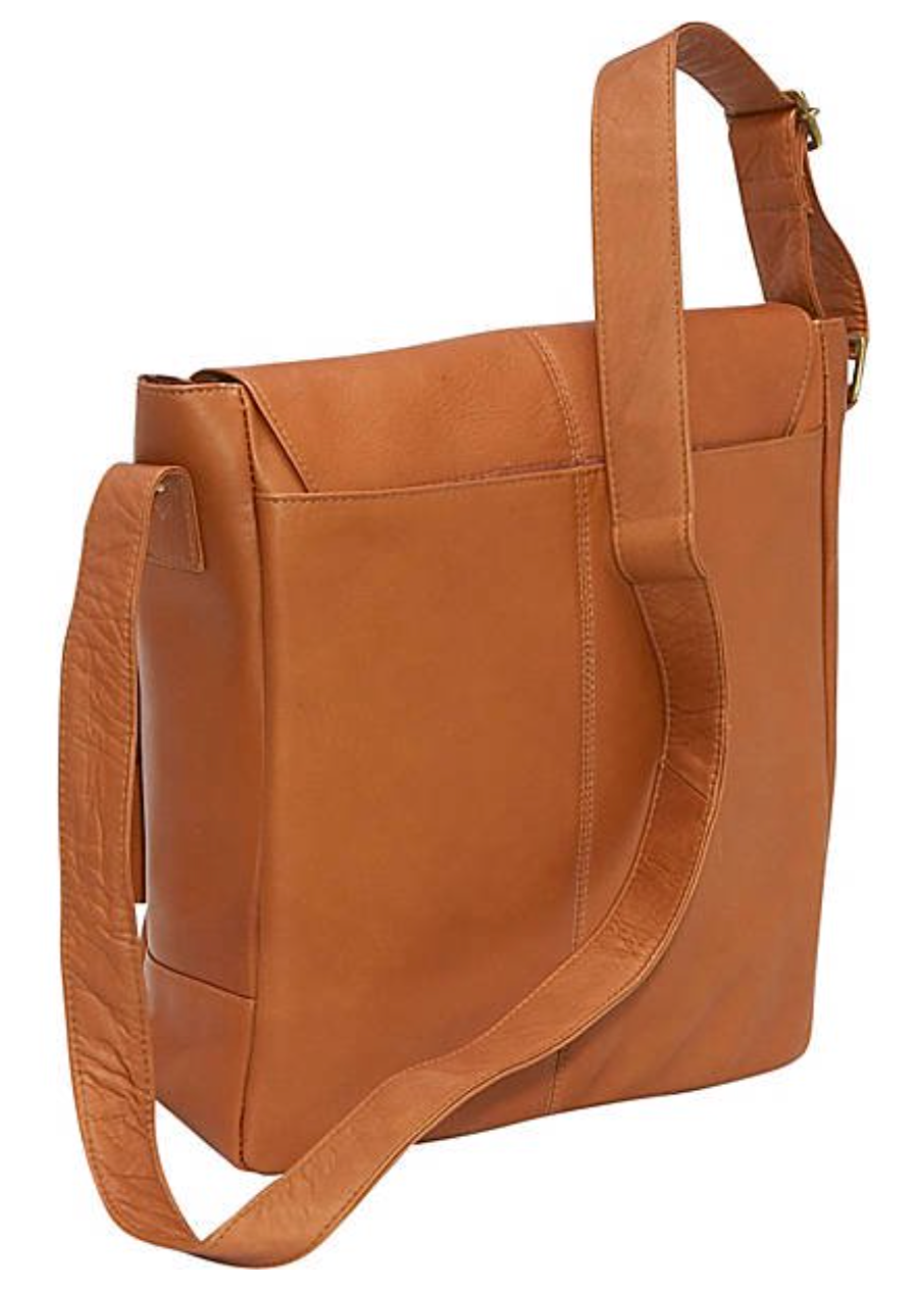 Edmond Leather Deluxe Vertical Messenger Bag