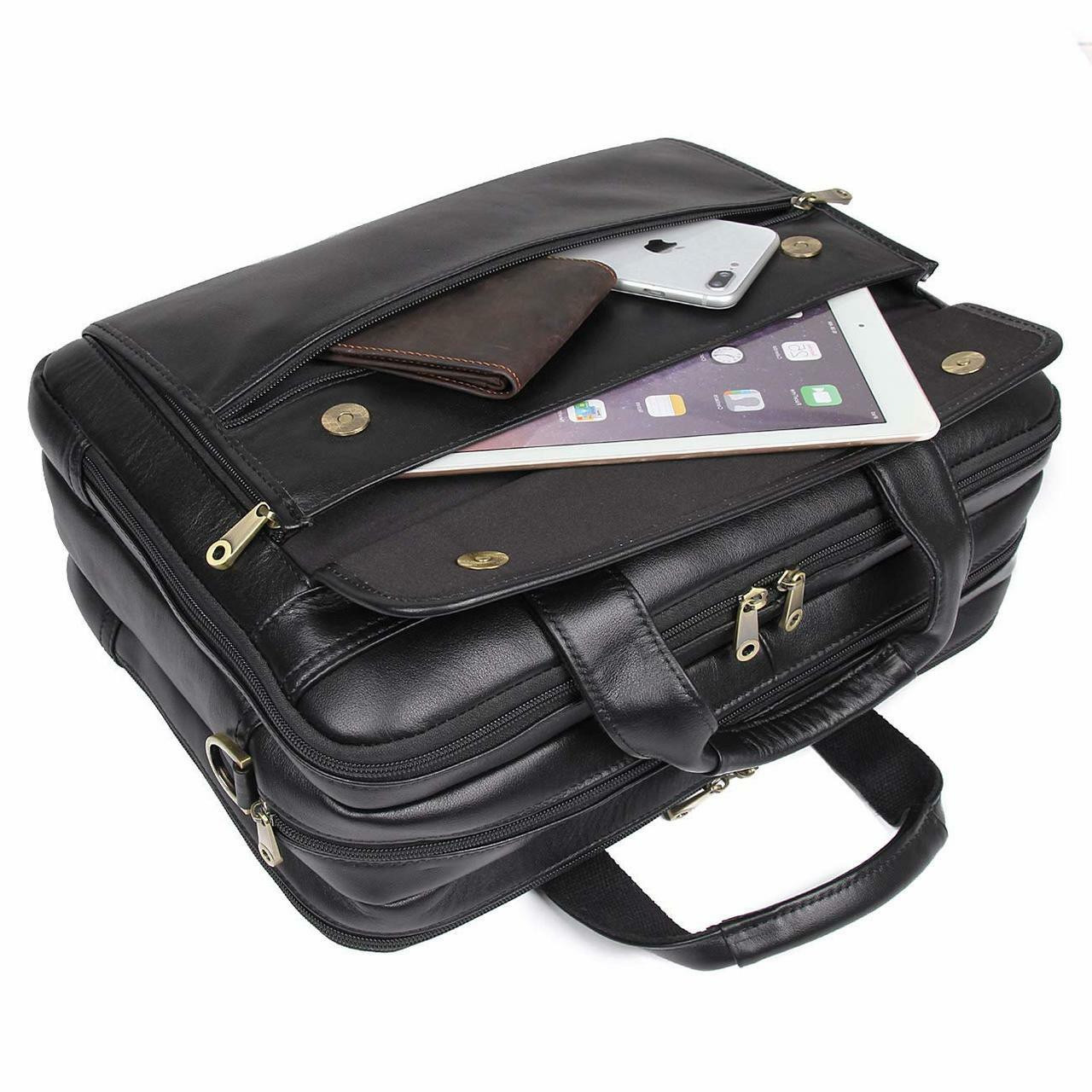 Edmond Leather Professional Laptop Briefcase
