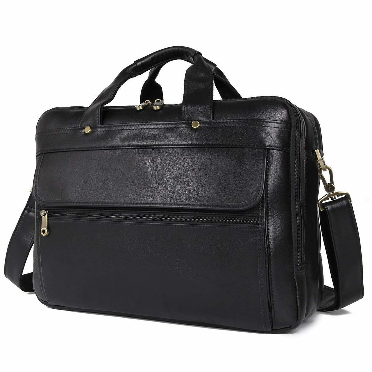 Carnieblaze CB-MLB-50011-BK Leather Laptop Bag, Capacity: 7 Kg