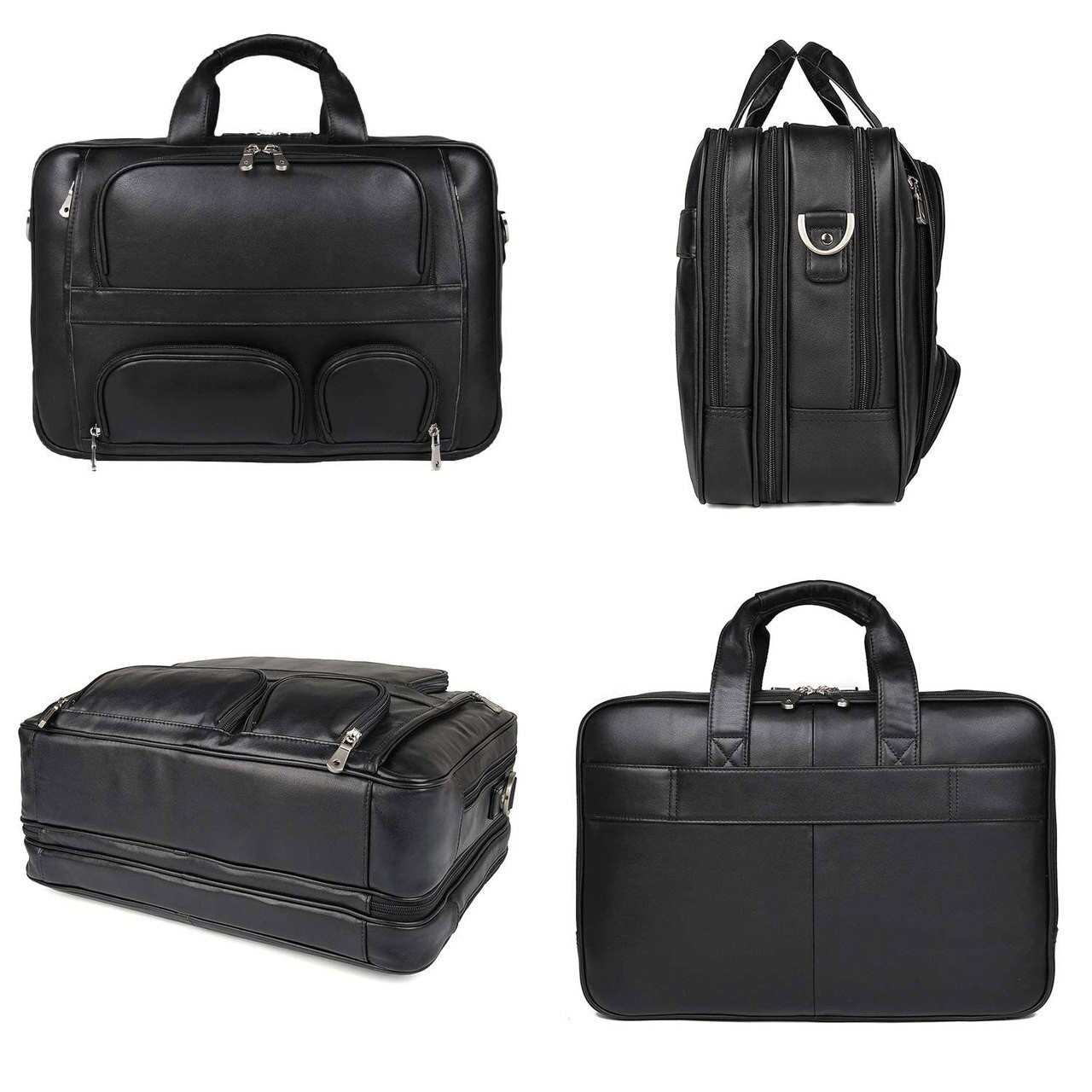 Pratt Leather Multi Pocket Executive Briefcase