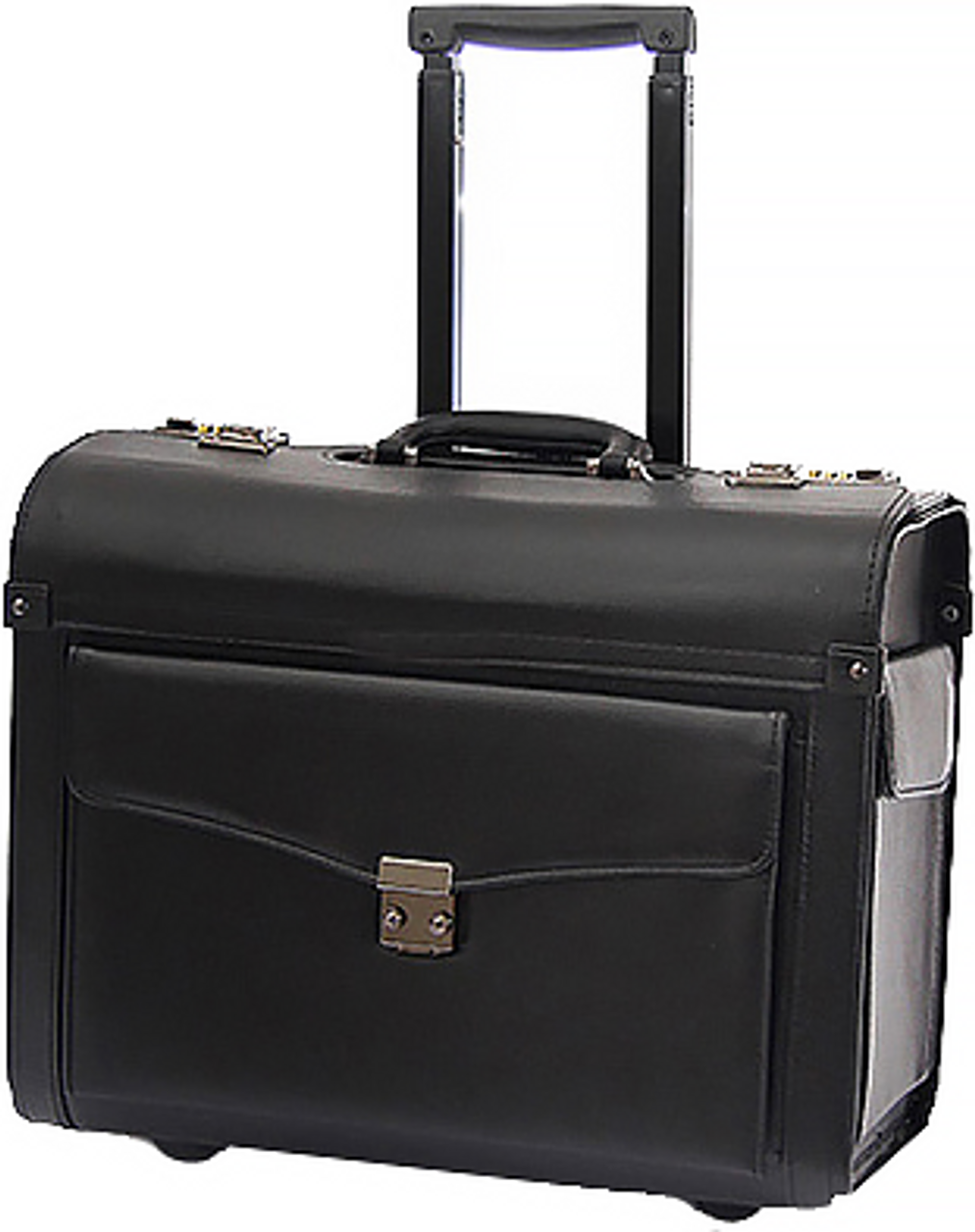 Edmond Leather Wheeled Catalog Case Rolling Briefcase