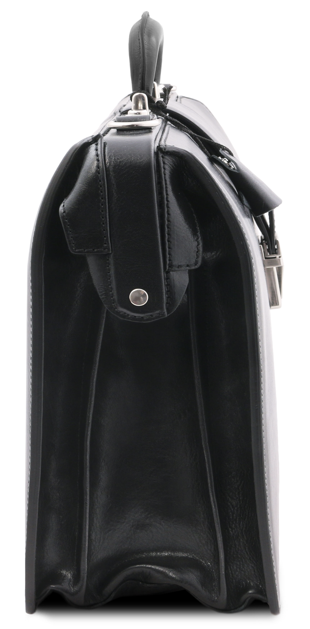 Buccio Tuscany Nero Onyx Italian Leather Briefcase