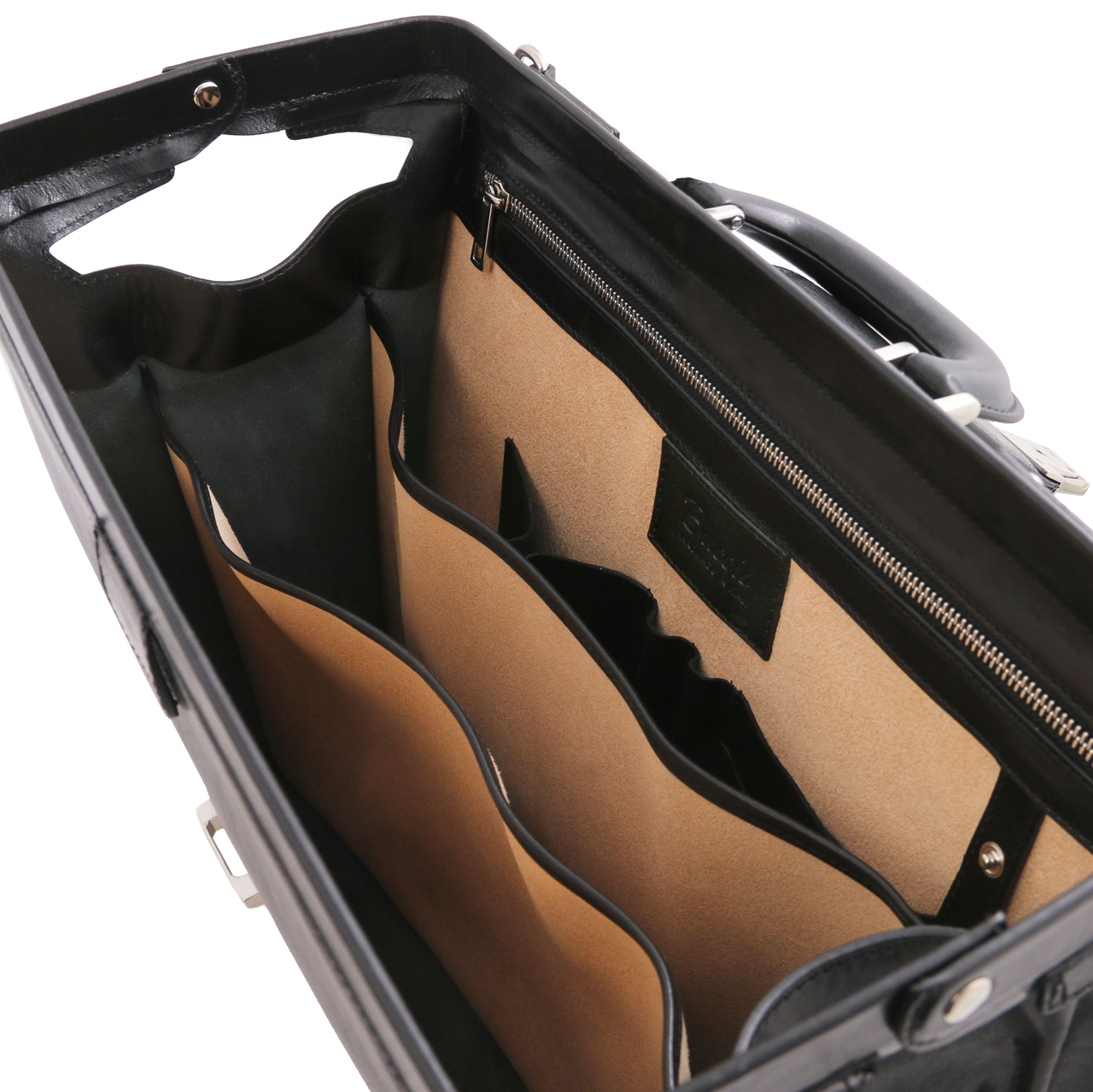 Buccio Tuscany Nero Onyx Italian Leather Briefcase