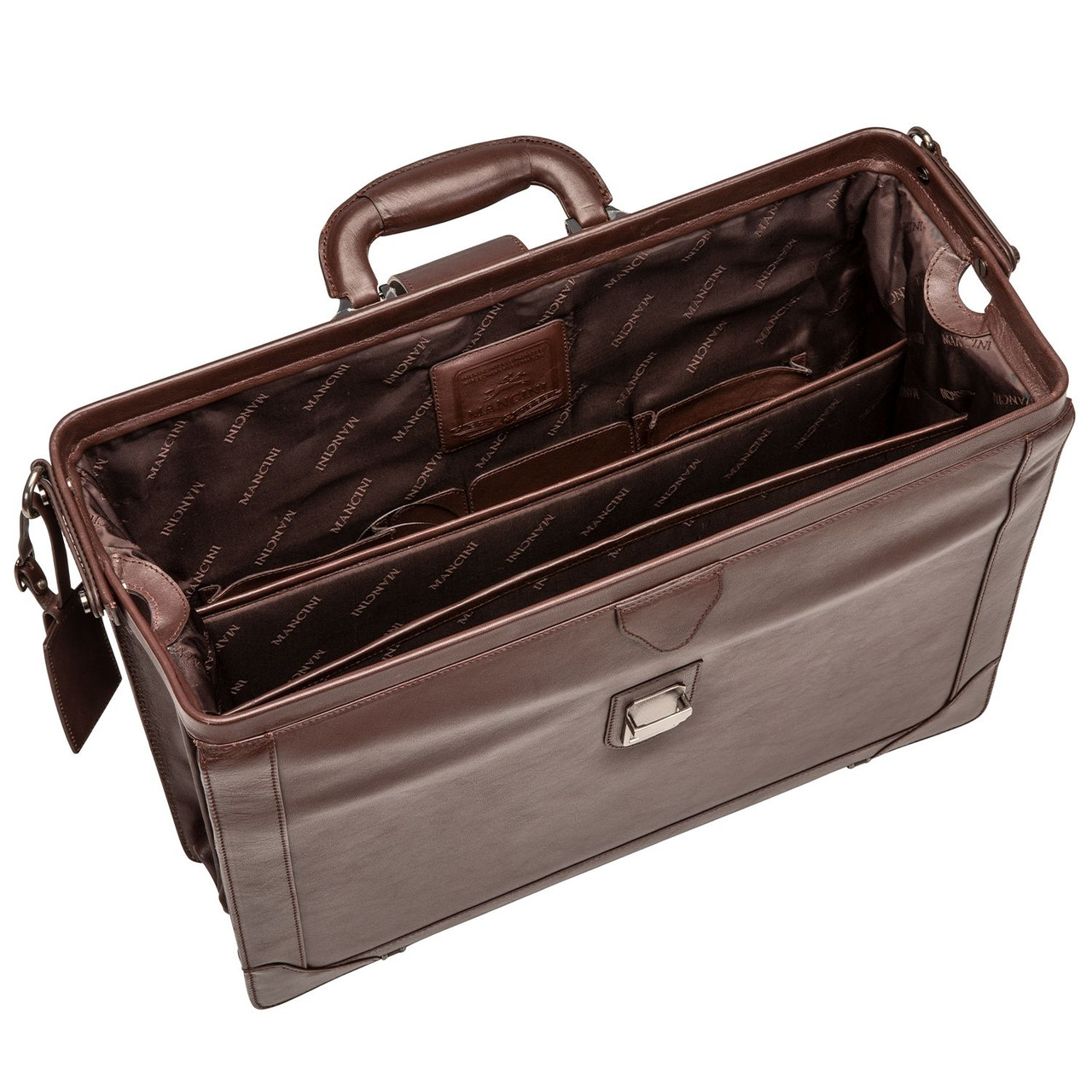 Mancini 17" Leather Litigator Briefcase