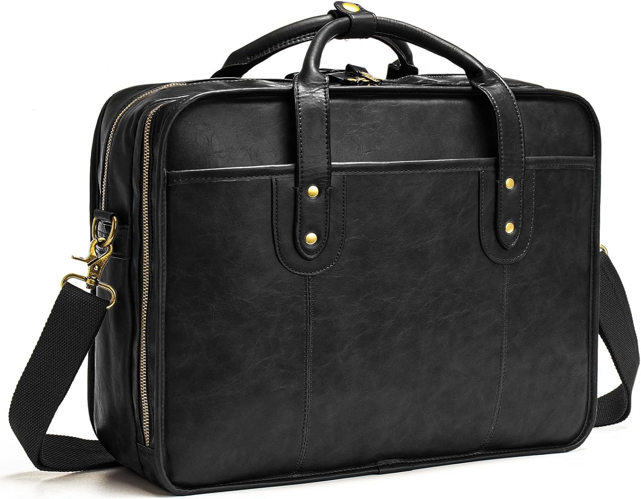 Edmond Leather Regents Water Resistant Business Laptop Briefcase