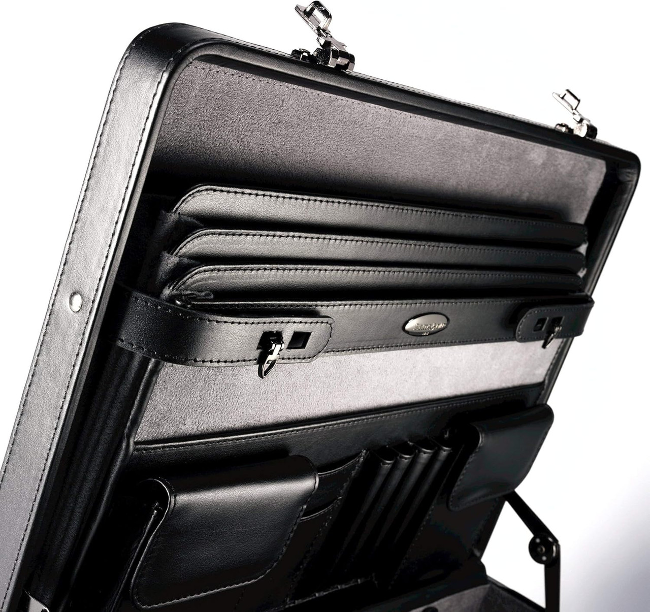 Samsonite Expandable Leather Attache Case - Thumbnail 4