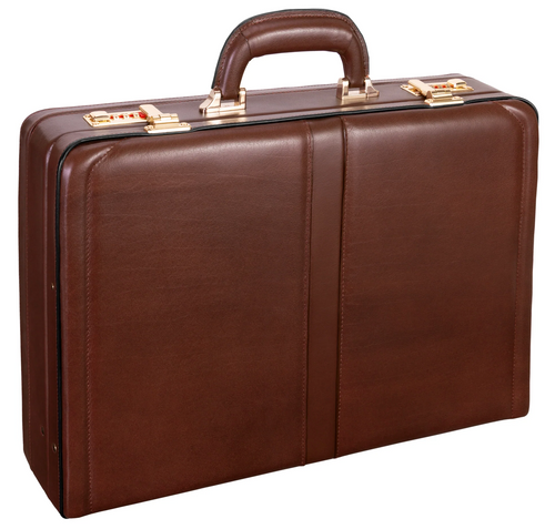 Edmond Leather Expandable Attache Case (Brown)