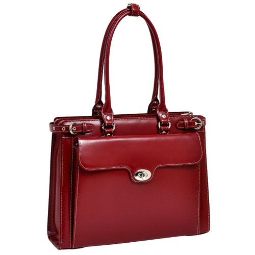 McKlein Leather Business Handbag (Red)