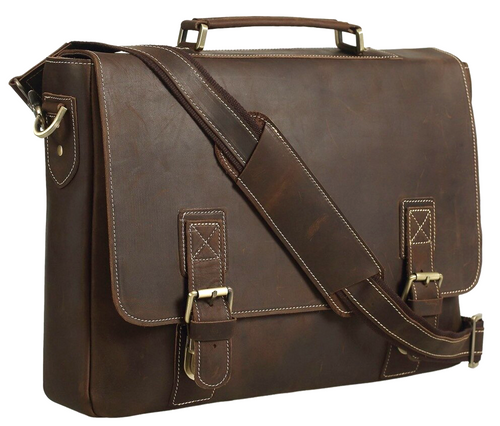Pratt Leather Executive Business Bag Rustic Vintage Leather Briefcase
