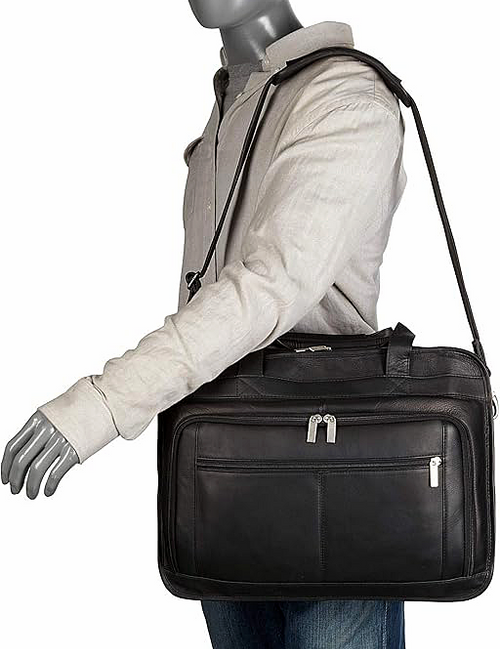Edmond Leather Large Expandable Laptop Briefcase US2123