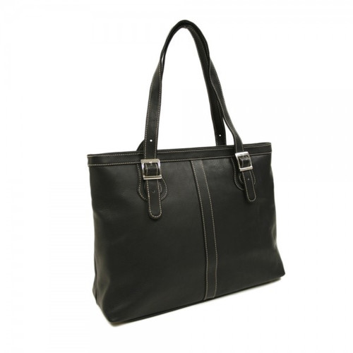 faux leather laptop tote