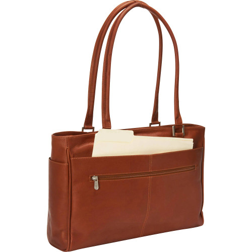 Piel Leather Ladies Laptop Tote With Pockets 3001