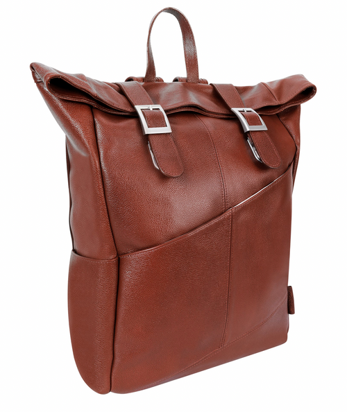 McKlein Kennedy 17” Leather Dual-Access Laptop Backpack