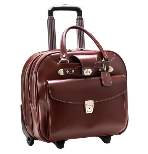 McKlein Denali Leather Wheeled Ladies Laptop Case