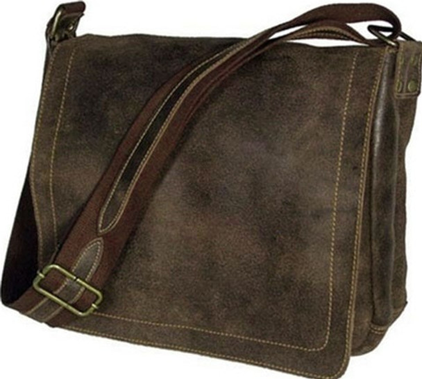 13" Men Vintage Genuine Leather Full Flap Messenger Laptop Satchel Shoulder  Bags