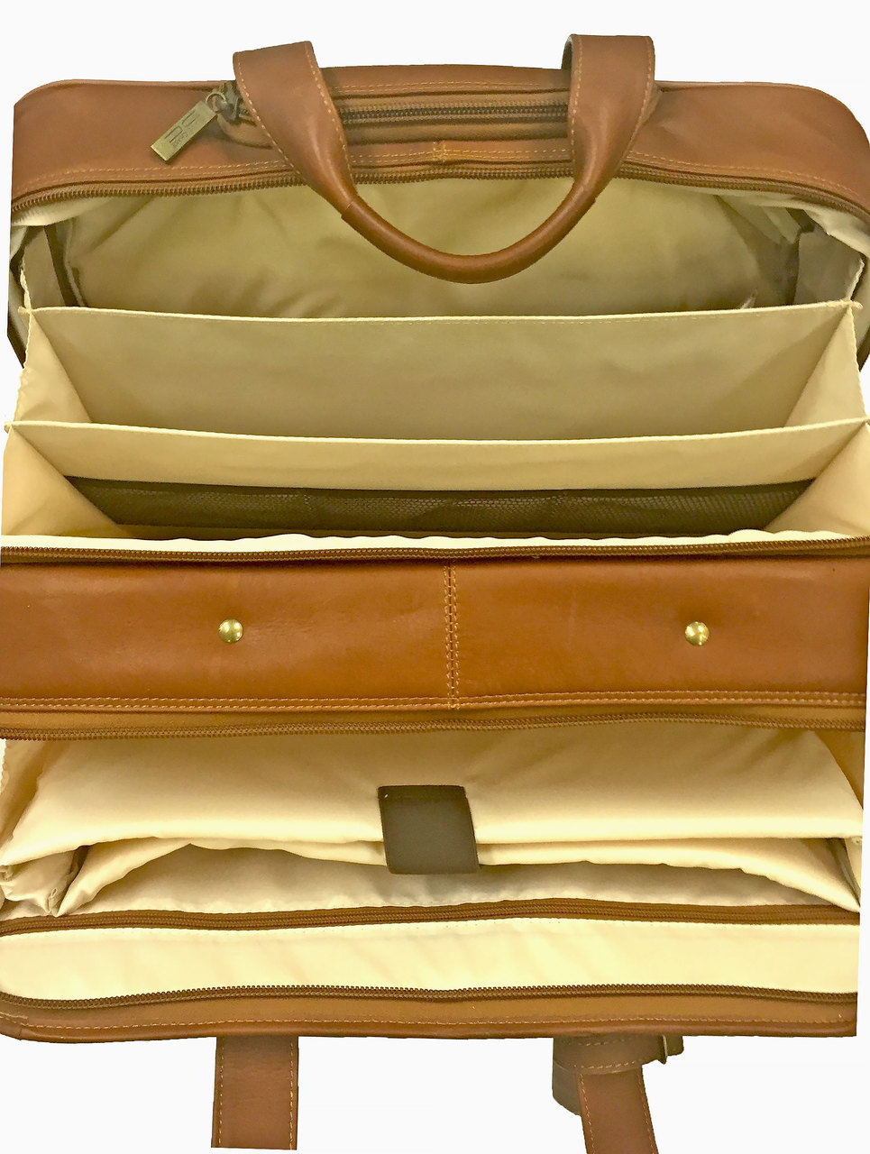 Claire Chase Rolling Computer Briefcase Leather Briefcase on